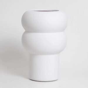 Käsitöö vaas "Ripple" valge 24cm