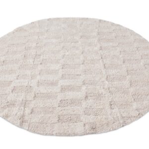 Ümmargune vannitoa vaip Bevin - loodusvalge