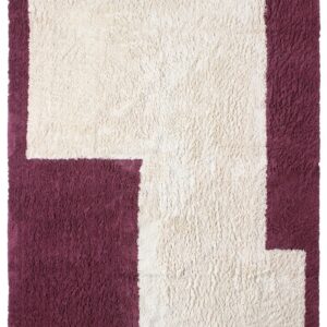 Puuvillane Vaip Ricco loodusvalge ja bordoo-lilla