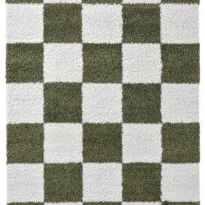 Ruuduline vaip Gordes roheline ja valge