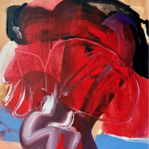 Akrüül lõuendil "Survekandja" by Liisa Jugapuu