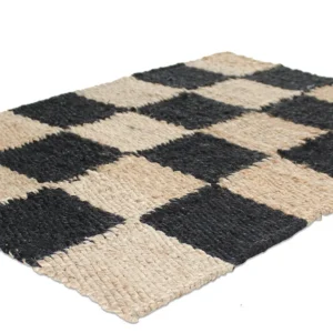 Uksematt Eloise must/valge