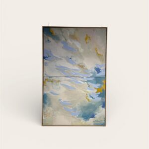 Akrüül kaheosalisel lõuendil "Raamitud diptühh" by Kaari Sibrits