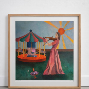 Signeeritud repro Anna Kõuhkna maalist ''Viiuldaja''