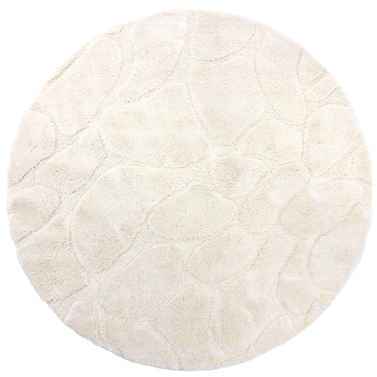 Ümmargune pehme karvaga vaip Ada 160 cm - loodusvalge - Image 2