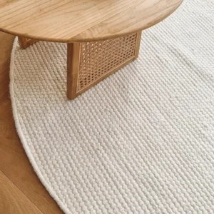 Ümmargune villane vaip Otago 200 cm - valge