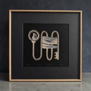 Ulrike Brett digiillustratsioon "Võrdlus" tammepuidust raamiga