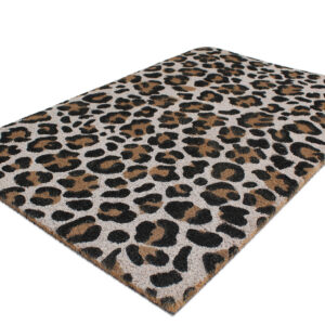 Uksematt Leo must/valge 60x90